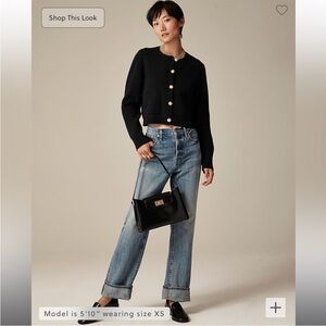 J.Crew relaxed Emilie sweater lady jacket Black Size M